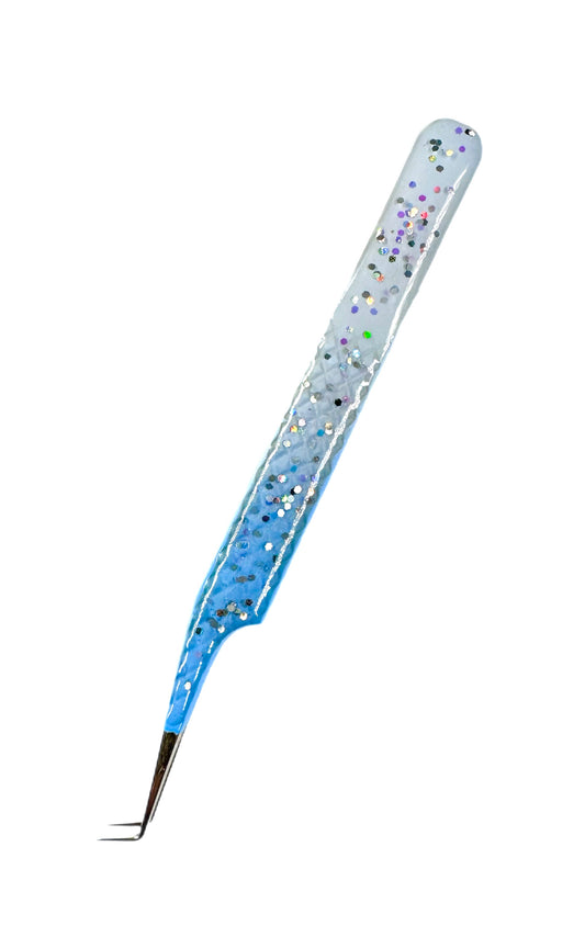 Blue 90 degree tweezer