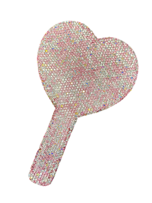 Diamond hand heart mirror